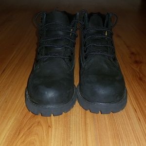 All black 6" Timberland boots